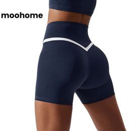 Yoga shorts för gym som kör mitt i midja kvinnor träning slitage utomhus flickors sportkläder snabbt torrt