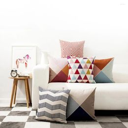 Pillow ESSIE HOME 9 Colours Available High-End Digital Print Geometric Pattern Case Cover Throw Factory Direct Sell