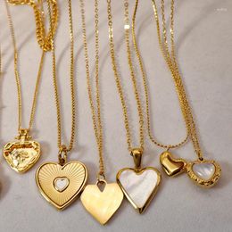 Pendant Necklaces WILD & FREE Trendy Stainless Steel Heart For Women Classic Simple Gold Plated Waterproof Jewellery Gifts