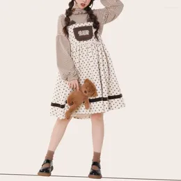 Casual Dresses Spring Autumn Fashion Elegant High Neck Long Sleeved Lively Cute Lolita Versatile Western Loose Clothing Women