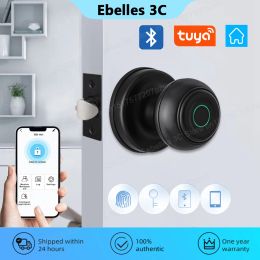 Lock Tuya Smart Door Lock Bluetooth Biometric Fingerprint Lock Smart Home Door Knob with USBC Emergency Charging Security Protection