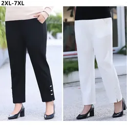 Women's Pants Office Formal Plus Size For Women 7XL 6XL 5XL 4XL White Straight Girls High Waisted Lady Black Work Spring Summer Trousers