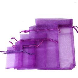 Gift Wrap 100pcs 15x20cm 17x23cm 20x30cm Organza Bags Big Size Jewellery Packaging Bag Wedding Party Present Drawable Packing Pouches