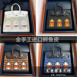 Tote Bag Designer Bags Handbags Customised Handmade Honey Wax Thread Sewn Crocodile Skin with Imported Cowhide Platinum Bag House Mini Handbag 20 4WJK TNN7