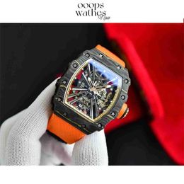 Designer Watch Mechanical Movement Watch Rubber Strap Ceramic Dial Waterproof RM12-01 Real fantasic men 1381 quality carbon Fibre