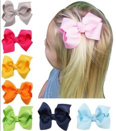 Girls Hair Clips Grosgrain Ribbon Hairbows with Clip Handmade Bows Hairclips Hairpins Cute Headwear Baby Girl Accessories 20 Color2851349