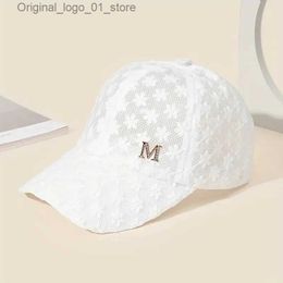 Ball Caps Fashionable lace baseball cap - a breathable snap on mom hat suitable for adults! Q240408