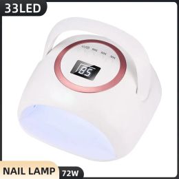 Dryers 72W UV LED Lamp For Nails Drying Lamp Portable With Automatic Sensor Suitable For All Gel Professional Nail Equipment Tools