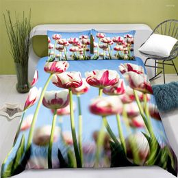 Bedding Sets Polyester Flower Plant Digital Printing Cover Set With Pillowcase Boys And Girls Comforter