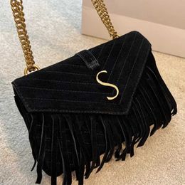 tassels crossbody designer bag handbag Ladies Nubuck Fringe Chain suede bag womens Fashion all-match classic Solid Colour shoulder bags wallet handbags