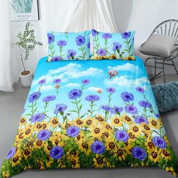 Bedding Sets 3D Flower Duvet Cover Set For Kids Microfiber Bedclothes Girls Bed Linen Single US Twin No Sheet