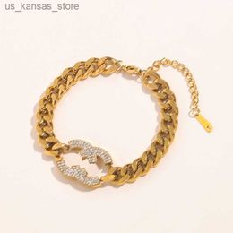 Charm Bracelets Fashion Design Diamond Chain Bracelets Designer 18k Gold Plated Bracelet Classic Luxury Jewelry Couple Gift Bracelet High Sense AI6Z3