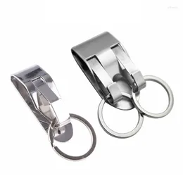 Keychains F42F Unique Stainless Steel Single/Double Ring Holder Keychain For Home Office