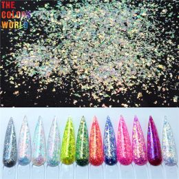 Glitter TCT153 Iridescent Rainbow Colour Mylar Shard Irregular Flakes Glitter For Nail Art Nail Gel Makeup DIY Manual Crafts Decoration