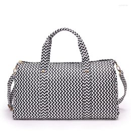 Bag Bags For Women Large Capacity Excursion Fashion Simplicity Black And White Stripes Handbag One Shoulder Messenger