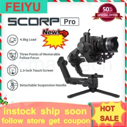 Gimbal FeiyuTech Feiyu SCORP Pro 3Axis Gimbal Stabiliser for DSLR Mirrorless Camera 10.6lb load Detachable Remote OLED Screen Ctrl