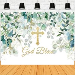 Party Decoration First Communion Banner Decorated Baby Shower Pography Background Gift Po Booth Props God Bless Backdrop Baptismal