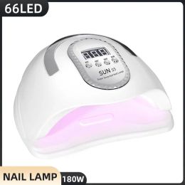 Dryers 180W UV LED Lamp Pink Light Nail Drying Lamp For Manicure Curing Gel Nail Supplies For Professionals Salon Family Gift Design