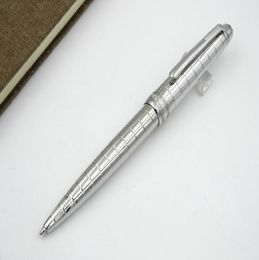 Writing Supplies Business gift silver Pen Plate Sculpture Pattern 163 Checker metal Ballpoint Pen3281951