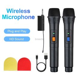 Microphones Heikuding Wireless Microphone Dynamic Microphone System for Karaoke Singing Dj Microphone Party Speaker 240408