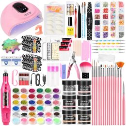 Liquids Acrylic Nail Kit With Drill UV Light Full Nail Kit Set Professional Nail Starter Kit For Beginners Acrylic With Everything