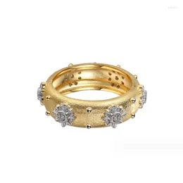 Cluster Rings Italian Style Mafinish 5A Zircon 925 Sterling Silver 18k Gold Plated Fashion Women