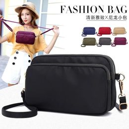 Drawstring 2024 Fashion Wild Mini Bag Women Lightweight Casual Nylon Shoulder Travel Messenger Mobile Phone