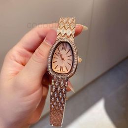 Women's B brand with logo Designer Serpenti Watch Seduttori Women Wristwatch Fashion Luxury Snake Head Diamond Dial Women's Belt Alloy Steel Band Small 6S3E 14UQ