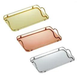 Tea Trays European Style Rectangular Fruit Plate Decoration Tableware Stainless Steel