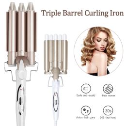 Irons Hair Curler Triple Barrel Hair Curling Iron Ceramic Curling Wand Hair Waver Flat Iron Curly Hair Crimper Salon Hair Styling Tool