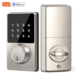 Lock Tuya Smart Home Bluetooth Lock Keyless Entry Door Lock With Touchscreen Keypad APP Control Waterproof IP54 Low Battery Alert