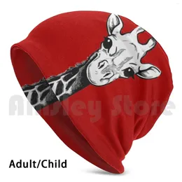 Berets Giraffe Cute Sabana Africa Beanies Knit Hat Hip Hop Jirafa Animal Animales Manchas