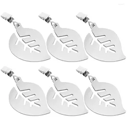 Table Cloth 6 Pcs Stainless Steel Tablecloth Clip Outdoor Drapes Weights Pendants Leaf Shape Clips Party Windproof Holder Tables Clamps