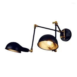 Wall Lamp Adjustable Vintage Light Fixtures 2 Heads Antique Retro Loft Industrial Swing Arm