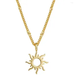 Chains Fine Jewellery Trendy Sun Design Customised Necklace 925 Sterling Silver Gold Plated