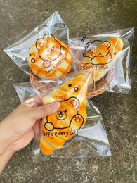 Gift Wrap 100pcs Cute Bear Pattern Transparent Bread Self-sealing Bag Happy Everyday Blessing Printed Square Opp Bags For Party