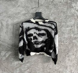 Mens Designer sweaters men clothing Knit shirt neck pullover Cashmere long Slim Fit coats Single row buckle Mohair Skull skeleton 7595274