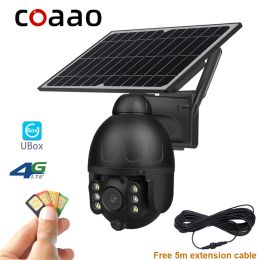 Cameras 3MP Surveillance IP Camera Outdoor 4G GSM SIM with 8w Solar Panel Metal Enclosure Video CCTV Security Protection Cloud