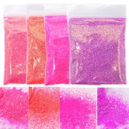 Glitter 4 Bag*50g Bright Colour Iridescent Glitter for Nails Powder Sparkly Fine Bulk Nail Art Decoration Accesories for Nail Polish Sets