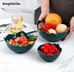 Bowls Phnom Penh White Ceramic Snack Plate Household Table Utensils Custom Fruit Salad Bowl Dessert Nordic Supplies