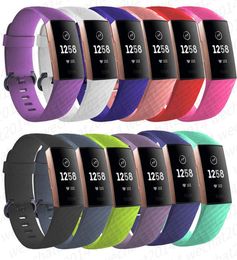 100PCS Silicone Watch Band Watchband Heart Rate Smart Wristband Bracelet Wearable Belt Strap for Fitbit Charge 3 DHL8108947