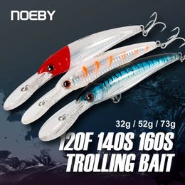 NOEBY 120mm Floating 140mm 160mm Slow Sinking Minnow Fishing Lures Artificial Bait Trolling Wobblers Sea Winter Fishing Lure 240323