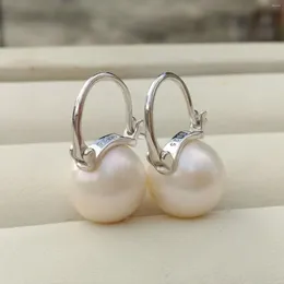Dangle Earrings Exotic 12-13mm Real Round South Sea Natural White Pearl
