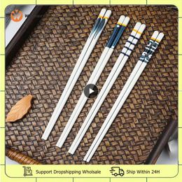 Chopsticks 1/2Pair Japanese Style Ceramic Bone Porcelain Long Holder Stand Kitchen Supplies Tableware
