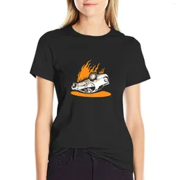 Women's Polos Burning Car T-shirt Shirts Graphic Tees Summer Top Clothes Dress For Women Plus Size