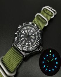 Men Watch Waterproof Military Quartz Watches Imitation Tritium Luminous Chronograph Stop Luxury NATO Nylon Diving Wristwatches89485002269