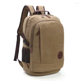 Backpack Wear-resistant Washable Canvas Men Unisex Leisure Large Capacity Multi-function Shoulder Computer Bag Backpacks