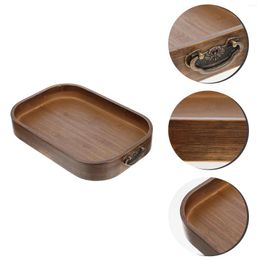 Plates Wooden Bamboo Serving Tray Tea Cup Saucer Trays Fruit Bread Storage Plate Sundries Dinner Decoration Key Bowl