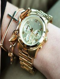 Famous brand M wrist watch Japan Gold Movement M Classic Metal Watch 4 colors available men women gold stainless steel brand fash5672353