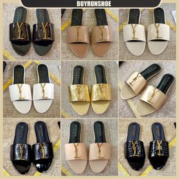 womens summer slipper slides Ladies Slippers Brand Designer Sandals Flat Heel Fashion Versatile Leather Casual Comfort Flip Flop 2024 bigsize